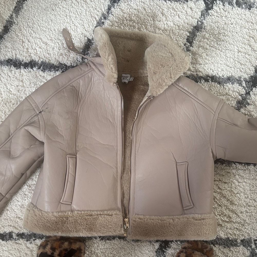 Princess Polly Beige Jacket with Faux Fur